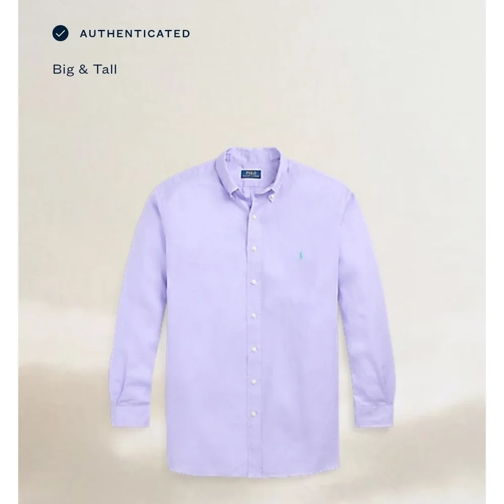 Polo Ralph Lauren Dress Shirt Solid Purple Teal Big & Tall Men's Size 3XLT NWT